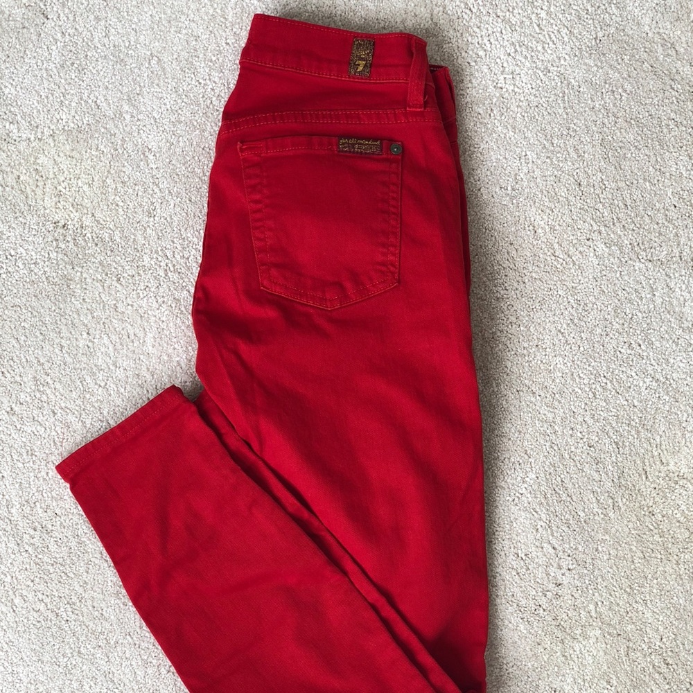 7 for all mankind red jeans